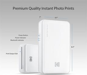 img 2 attached to Кодак Мини 2 HD Беспроводной портативный мобильный мгновенный фотопринтер: Печать фотографий из социальных медиа, премиум полноцветные отпечатки - совместим с iOS и Android (белый)
