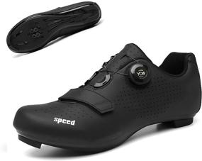 img 4 attached to 🚴 Premium Cycling Shoes for Men - Professional Road Bike Shoes with SPD Pedals for Indoor and Outdoor Cycling - Lock Pedal Bike Shoes