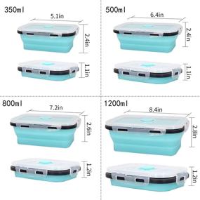 img 3 attached to 🍱 BPA Free Plastic Food Storage Containers with Silicone Lids - Collapsible Lunch Box, Airtight Vacuum Seal - Freezer and Microwave Safe for Leftovers and Fruits - RV Organization and Storage (4PC)