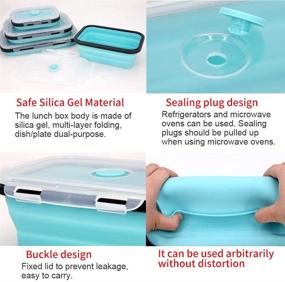 img 2 attached to 🍱 BPA Free Plastic Food Storage Containers with Silicone Lids - Collapsible Lunch Box, Airtight Vacuum Seal - Freezer and Microwave Safe for Leftovers and Fruits - RV Organization and Storage (4PC)