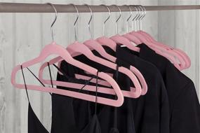 img 2 attached to 60-Pack Premium Velvet Hangers - Durable & Slim Non-Slip Hangers - 360 Degree Rotatable Hook - Space Saving Ultra Thin Hangers for Coats, Pants, Suits, Jackets - Pink