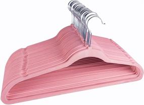img 4 attached to 60-Pack Premium Velvet Hangers - Durable & Slim Non-Slip Hangers - 360 Degree Rotatable Hook - Space Saving Ultra Thin Hangers for Coats, Pants, Suits, Jackets - Pink
