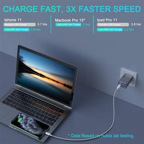 img 1 attached to 🔌 nubia 3-Port 65W Wall Charger: USB-C GaN Fast Charger, PD 3.0 Type C Adapter for iPhone, iPad, MacBook, MagSafe, Samsung & More