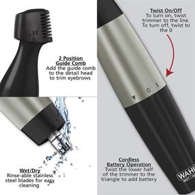 img 2 attached to 💇 Wahl Groomsman Lithium Battery Trimmer: Ultimate Facial and Eyebrow Hair Grooming Set for Men and Women - Stainless/Black, 5 Piece Kit