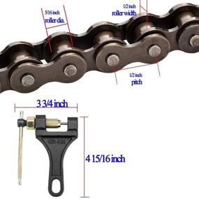 img 1 attached to 🏍️ Высококачественная 420 Мото-цепь - идеальна для 110cc 125cc Го-карт Дерт Пит Байк АТВ Квадроцикл Мини-Байк - 132 звена - Включает бесплатный универсальный инструмент для разделения цепей.