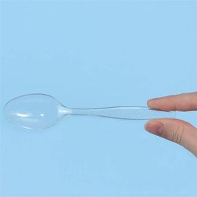 img 1 attached to 🥄 Daxwell Plastic Spoons, Clear, Heavyweight Polystyrene, A10000948 (Case of 1,000): High-Quality Cutlery for All Occasions