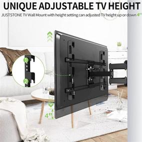 img 1 attached to Height Adjustable Full Motion TV Wall Mount Swivel, Tilt, and Extension - JUSTSTONE TV 📺 Bracket for 28-65 Inch Flat & Curved TVs. Holds up to 121 lbs, Max VESA 400X400mm