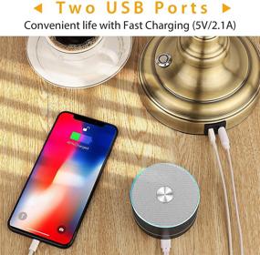 img 1 attached to Vintage Antique Brass LED Desk Lamp with Dual USB Charging Ports, Dimmable Touch Control 💡 Table Lamp, 3 Color Modes, Swing Arm Rotary Shade, Eye-Caring Bedside Task Light for Office, Bedroom