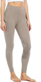 img 3 attached to 👖 Premium Willit Women's Riding Tights: Knee-Patch Breeches for Equestrian Horse Riding, Schooling Tights with Zipper Pockets