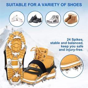 img 3 attached to EIVOTOR 24-Spike Walk Traction Ice Cleat Crampons: Upgraded Snow Grips for Footwear, Perfect for Walking, Jogging, Climbing, Hiking on Snow and Ice