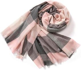img 3 attached to 🧣 Lindoro Women's Cashmere Scarf: Elegant and Timeless Checked Design