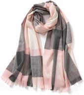🧣 lindoro women's cashmere scarf: elegant and timeless checked design logo