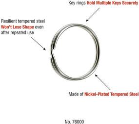 img 1 attached to 0,5-дюймовое разделительное кольцо Lucky Line оптом - никелированная отпущенная сталь, прочное металлическое кольцо для ключей для автомобилей, ремесел, фляг - коробка из 100 штук (76000)