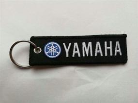 img 1 attached to 🏍️ Yamaha Motorcycle Bike Biker Key Chain - 3pc Embroidered Tag Keychain Key Ring: Bag, Phone & Accessories Chain, Ideal Gifts