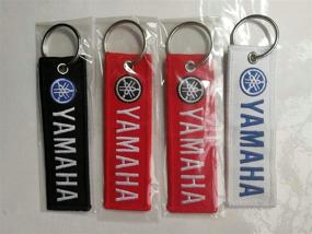 img 2 attached to 🏍️ Yamaha Motorcycle Bike Biker Key Chain - 3pc Embroidered Tag Keychain Key Ring: Bag, Phone & Accessories Chain, Ideal Gifts