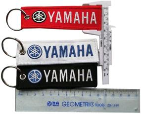 img 4 attached to 🏍️ Yamaha Motorcycle Bike Biker Key Chain - 3pc Embroidered Tag Keychain Key Ring: Bag, Phone & Accessories Chain, Ideal Gifts