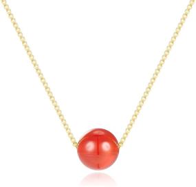 img 4 attached to Carnelian Crystal Pendant Chain Necklace: 18K Gold Plated Healing RAW Red Agate Necklaces Set Adjustable Chain Dainty Jewelry Gift for Women Girls (Red Carnelian Necklace)