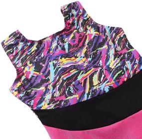 img 2 attached to Girls Gymnastics Leotards Shorts Purple Sports & Fitness