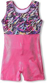 img 3 attached to Girls Gymnastics Leotards Shorts Purple Sports & Fitness