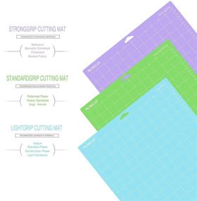 img 1 attached to 🔪 Monicut 12x12 Cutting Mat for Cricut Maker 3/Maker/Explore 3/Air 2/Air/One - Lightgrip, Standardgrip, Stronggrip - Set of 3 Non-Slip Flexible Cutting Mats - Ideal for Crafts, Quilting, Sewing, and Various Arts