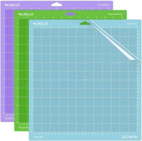 img 4 attached to 🔪 Мат для резки Monicut 12x12 для Cricut Maker 3/Maker/Explore 3/Air 2/Air/One - Lightgrip, Standardgrip, Stronggrip - Набор из 3 гибких матов с противоскользящим покрытием - Идеально подходит для рукоделия, пэчворка, шитья и различных видов искусства.