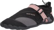 👟 water shoes for women, body glove realm: ideal for lake, aerobics, swimming, aqua sports, beach activities - womens water shoes in black and cassis pink logo