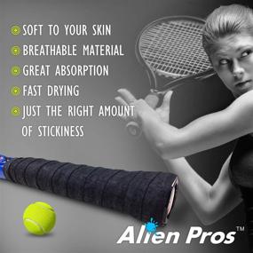 img 1 attached to 🎾 ALIEN PROS Tennis Racket Grip Tape – Precut Dry Feel Overgrip for High Performance (6 or 12 or 60 Grips, White)