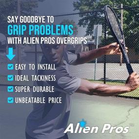 img 2 attached to 🎾 ALIEN PROS Tennis Racket Grip Tape – Precut Dry Feel Overgrip for High Performance (6 or 12 or 60 Grips, White)