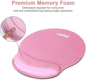 img 3 attached to 🖱️ LeadsaiL Ergonomic Mouse Pad with Gel Wrist Rest Support - Waterproof, Non-Slip Rubber Base | Home Office, Studying, Easy Typing & Pain Relief (Pink)