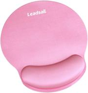 🖱️ leadsail ergonomic mouse pad with gel wrist rest support - waterproof, non-slip rubber base | home office, studying, easy typing & pain relief (pink) logo