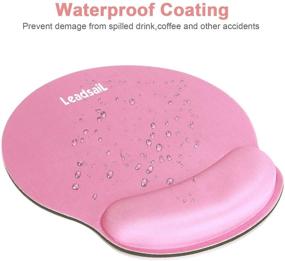 img 1 attached to 🖱️ LeadsaiL Ergonomic Mouse Pad with Gel Wrist Rest Support - Waterproof, Non-Slip Rubber Base | Home Office, Studying, Easy Typing & Pain Relief (Pink)