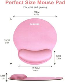 img 2 attached to 🖱️ LeadsaiL Ergonomic Mouse Pad with Gel Wrist Rest Support - Waterproof, Non-Slip Rubber Base | Home Office, Studying, Easy Typing & Pain Relief (Pink)