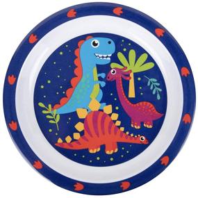 img 1 attached to 🦕 Durable Dino Baby Feeding Set for Kids and Toddlers - Includes Plate, Bowl, Cup, Fork and Spoon Utensil Flatware - Dishwasher Safe, BPA Free