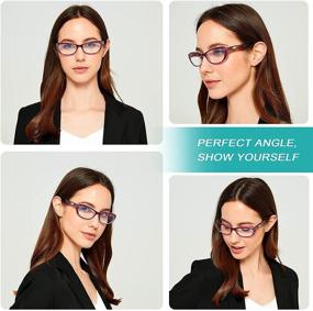 img 1 attached to 👓 EYEURL Women's Cat Eye Reading Glasses 3-Pack - Blue Light Blocking, Spring Hinge, Flexible, Anti Eyestrain, UV Protection - 1.25x Strength