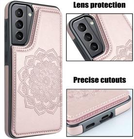 img 1 attached to 🌸 Stylish MMHUO Samsung Galaxy S21 5G Case with Card Holder & Magnetic Flower Design – Wallet & Protective Phone Case for Women in Rose Gold