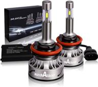 💡 premium matchaiden7 led headlight bulbs - high/low beam conversion kit, 360° adjustable beam, 60w 10000lm super bright, 6000k white (pack of 2) logo