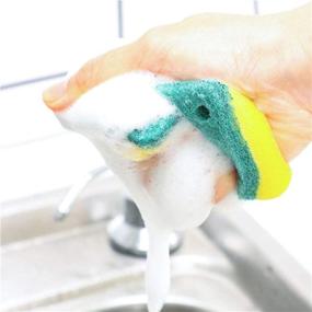img 2 attached to Non-Scratch Scrub Sponge Dish Wash Pad: Heavy Duty Cleaning Sponges for Kitchen & Bathroom - 6 Pack