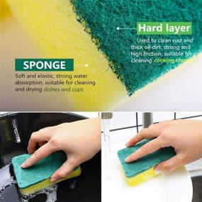 img 1 attached to Non-Scratch Scrub Sponge Dish Wash Pad: Heavy Duty Cleaning Sponges for Kitchen & Bathroom - 6 Pack
