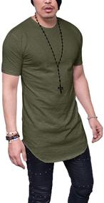 img 2 attached to LIWEIKE Hipster Sleeve Men's Shirts - Solid Extended Clothing