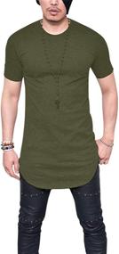 img 4 attached to LIWEIKE Hipster Sleeve Men's Shirts - Solid Extended Clothing