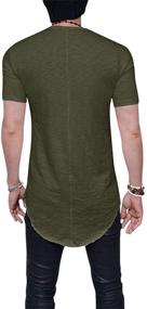 img 3 attached to LIWEIKE Hipster Sleeve Men's Shirts - Solid Extended Clothing