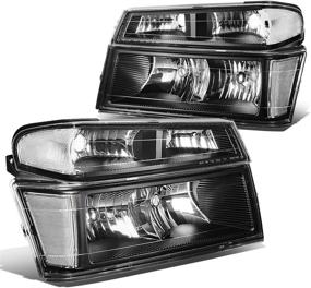 img 4 attached to 🚗 DNA Motoring Black Housing Clear Corner Headlights with Signal Lights Bumper Lights for 04-12 Colorado, 04-12 Canyon, and 06 Isuzu i-280