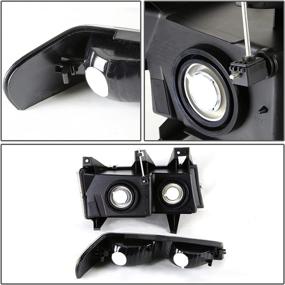 img 1 attached to 🚗 DNA Motoring Black Housing Clear Corner Headlights with Signal Lights Bumper Lights for 04-12 Colorado, 04-12 Canyon, and 06 Isuzu i-280