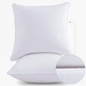 img 4 attached to 🛋️ Наперник Lipo 18 x 18 (набор из 2 шт.) - Подушки Ultimate Comfort Euro Throw - наполнитель перьев для белого дивана - Вставки Premium Quality Down Pillow.