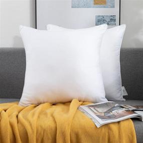 img 3 attached to 🛋️ Наперник Lipo 18 x 18 (набор из 2 шт.) - Подушки Ultimate Comfort Euro Throw - наполнитель перьев для белого дивана - Вставки Premium Quality Down Pillow.
