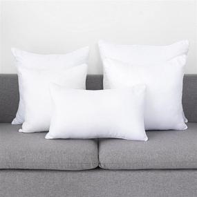 img 1 attached to 🛋️ Lipo 18 x 18 Pillow Inserts (Set of 2) - Ultimate Comfort Euro Throw Pillows - Feather Filled Decorative Inserts for White Couch - Premium Quality Down Pillow Inserts