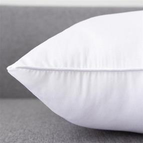 img 2 attached to 🛋️ Наперник Lipo 18 x 18 (набор из 2 шт.) - Подушки Ultimate Comfort Euro Throw - наполнитель перьев для белого дивана - Вставки Premium Quality Down Pillow.
