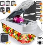 🥕 rük 22-in-1 vegetable chopper slicer: multi purpose mandoline with 11 blades, lemon squeezer, recipe, egg separator & container logo