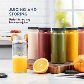 img 3 attached to 🍹 6-Pack Mason Jar Glass Drinking Bottles with Airtight Lids - Ideal for Juicing, Smoothies, Kombucha, Tea, Milk, and Homemade Beverages