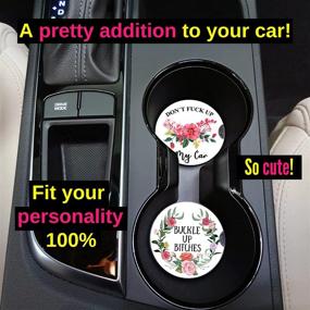 img 3 attached to Absorbent Car Cup Holder Coasters